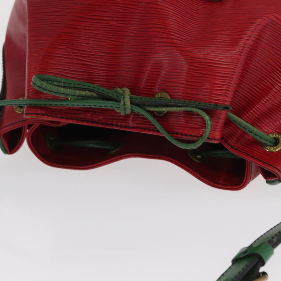 LOUIS VUITTON Epi Petit Noe Shoulder Bag Bicolor Green Red LV Auth ka2062