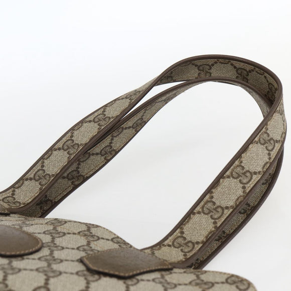 GUCCI GG Supreme Tote Bag PVC Beige Gold 002 103 1301 Auth ka2063