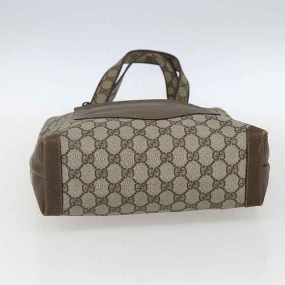 GUCCI GG Supreme Tote Bag PVC Beige Gold 002 103 1301 Auth ka2063