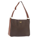 CELINE Macadam Canvas Shoulder Bag PVC Beige Gold Auth ka2067-1