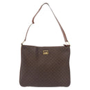 CELINE Macadam Canvas Shoulder Bag PVC Beige Gold Auth ka2067-2