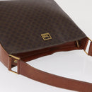 CELINE Macadam Canvas Shoulder Bag PVC Beige Gold Auth ka2067-7