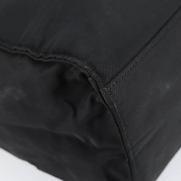 PRADA Chain Hand Bag Nylon Black Silver Auth ka207