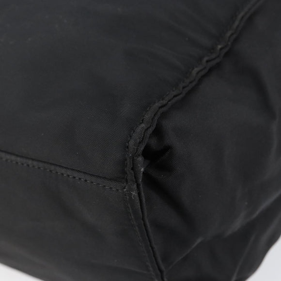 PRADA Chain Hand Bag Nylon Black Silver Auth ka207