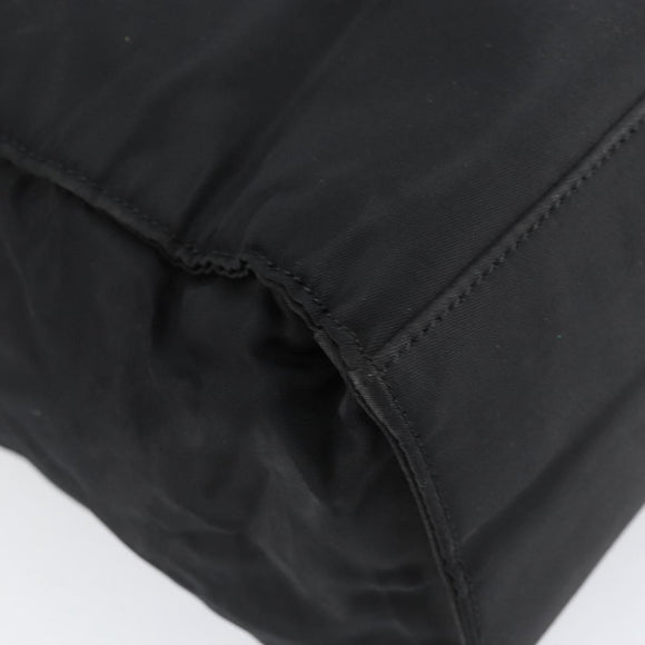 PRADA Chain Hand Bag Nylon Black Silver Auth ka207