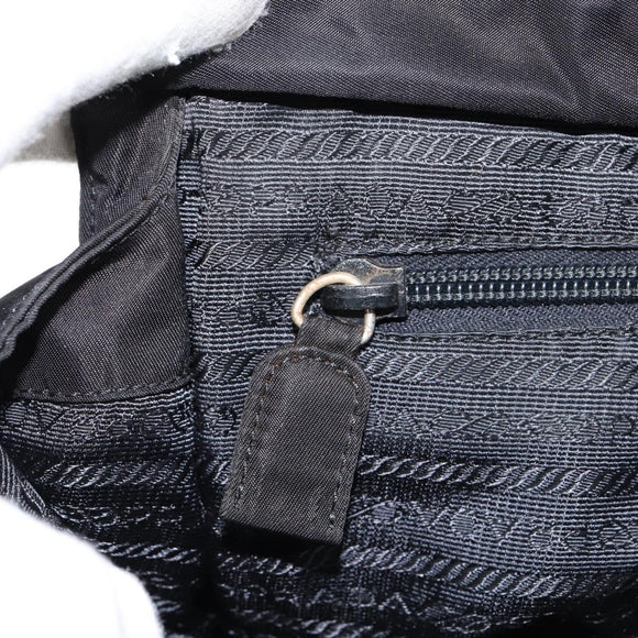PRADA Chain Hand Bag Nylon Black Silver Auth ka207