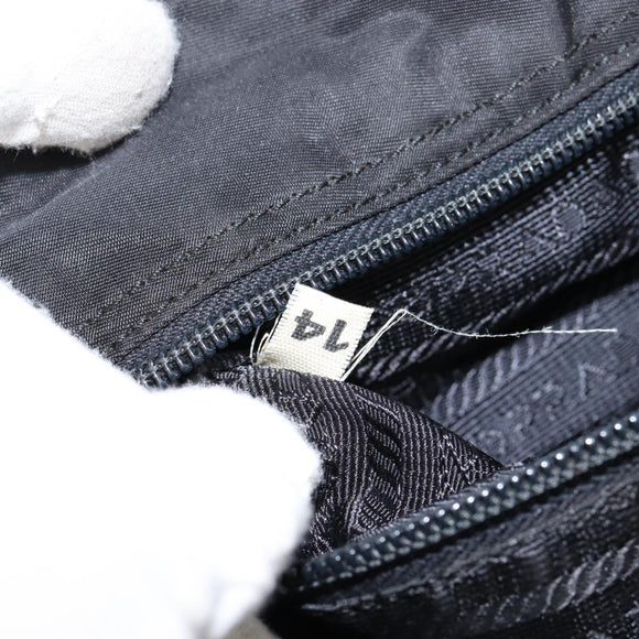 PRADA Chain Hand Bag Nylon Black Silver Auth ka207