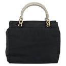 PRADA Chain Hand Bag Nylon Black Silver Auth ka207-3