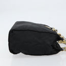 PRADA Chain Hand Bag Nylon Black Silver Auth ka207-4
