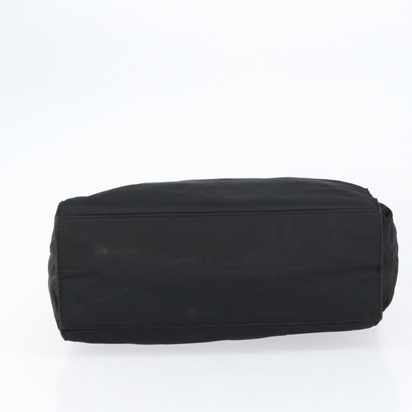 PRADA Chain Hand Bag Nylon Black Silver Auth ka207