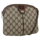 GUCCI GG Supreme Web Sherry Line Bag PVC Beige Gold 904 02 047 Auth ka2077-1