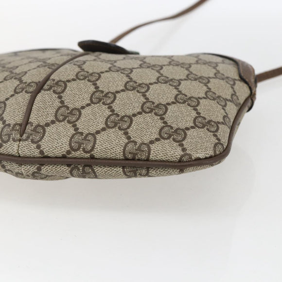 GUCCI GG Supreme Web Sherry Line Bag PVC Beige Gold 904 02 047 Auth ka2077