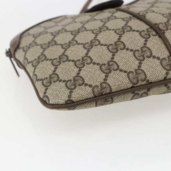 GUCCI GG Supreme Web Sherry Line Bag PVC Beige Gold 904 02 047 Auth ka2077