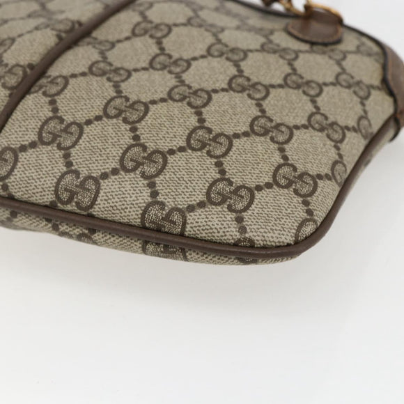 GUCCI GG Supreme Web Sherry Line Bag PVC Beige Gold 904 02 047 Auth ka2077