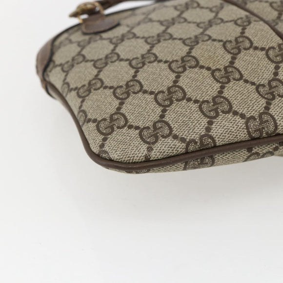 GUCCI GG Supreme Web Sherry Line Bag PVC Beige Gold 904 02 047 Auth ka2077