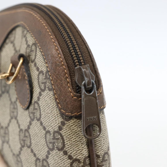 GUCCI GG Supreme Web Sherry Line Bag PVC Beige Gold 904 02 047 Auth ka2077