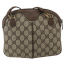 GUCCI GG Supreme Web Sherry Line Bag PVC Beige Gold 904 02 047 Auth ka2077-3