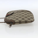 GUCCI GG Supreme Web Sherry Line Bag PVC Beige Gold 904 02 047 Auth ka2077-4