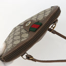 GUCCI GG Supreme Web Sherry Line Bag PVC Beige Gold 904 02 047 Auth ka2077-6