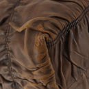 PRADA Hand Bag Leather Dark Brown Gold Auth ka208-15