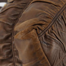 PRADA Hand Bag Leather Dark Brown Gold Auth ka208-9