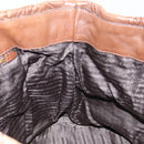 PRADA Hand Bag Leather Dark Brown Gold Auth ka208-18