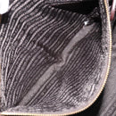 PRADA Hand Bag Leather Dark Brown Gold Auth ka208-21