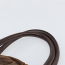 PRADA Hand Bag Leather Dark Brown Gold Auth ka208-8