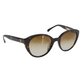 CHANEL Sunglasses plastic Brown CC Auth ka2081