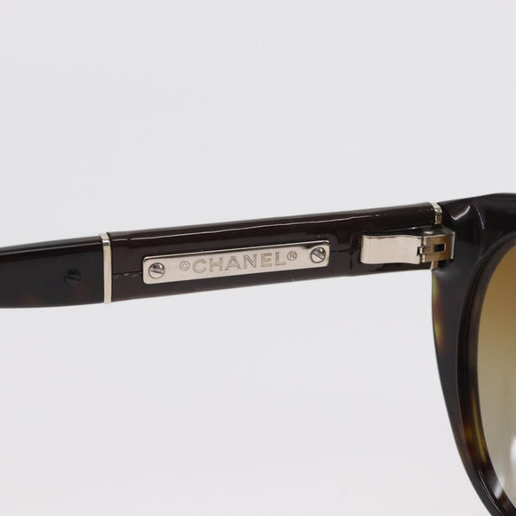 CHANEL Sunglasses plastic Brown CC Auth ka2081