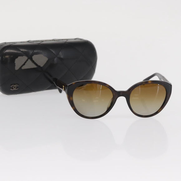 CHANEL Sunglasses plastic Brown CC Auth ka2081