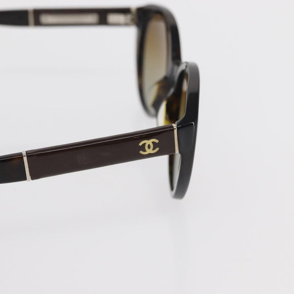 CHANEL Sunglasses plastic Brown CC Auth ka2081