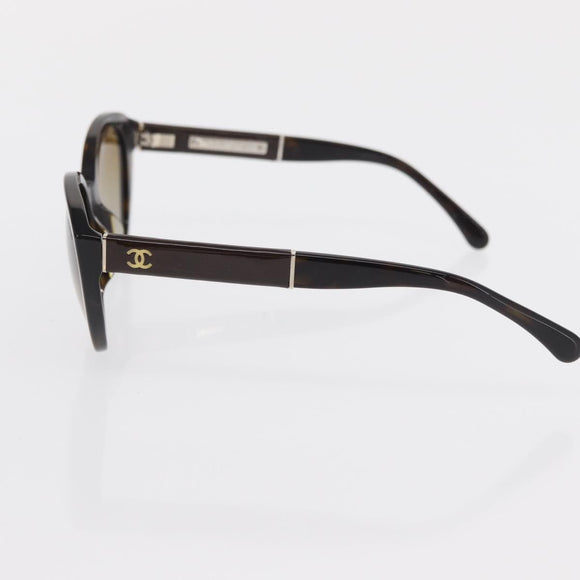CHANEL Sunglasses plastic Brown CC Auth ka2081