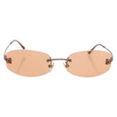 CHANEL Sunglasses metal Orange CC Auth ka2083-13