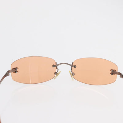 CHANEL Sunglasses metal Orange CC Auth ka2083 - 0