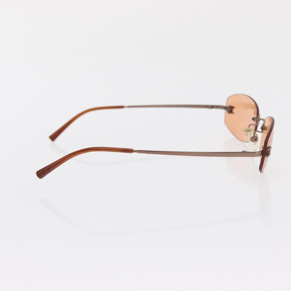 CHANEL Sunglasses metal Orange CC Auth ka2083
