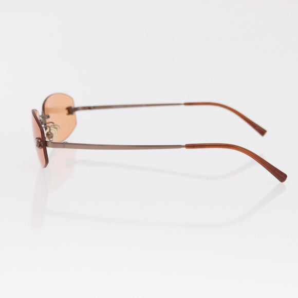 CHANEL Sunglasses metal Orange CC Auth ka2083