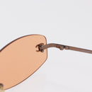CHANEL Sunglasses metal Orange CC Auth ka2083-8
