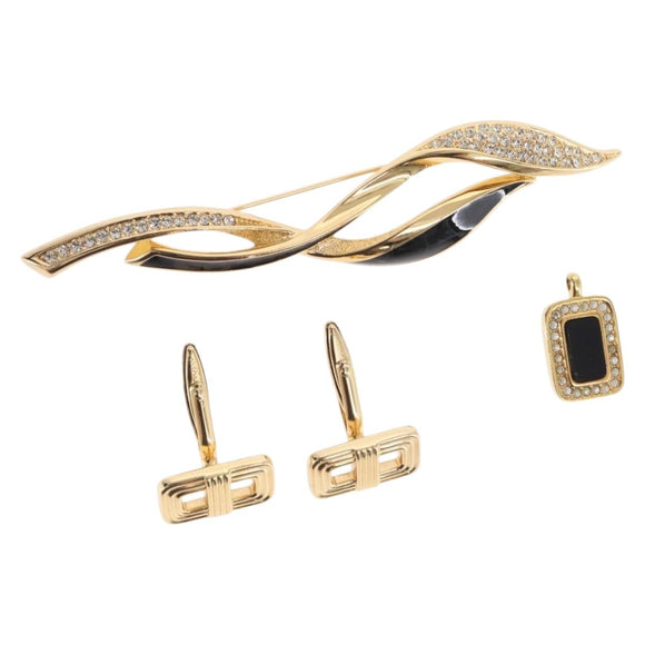 Christian Dior Accessories metal 3 Set Gold Tone Auth ka2086
