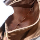 CELINE Macadam Canvas Shoulder Bag PVC Leather Brown Gold Auth ka209-11