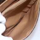 CELINE Macadam Canvas Shoulder Bag PVC Leather Brown Gold Auth ka209-24