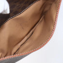 CELINE Macadam Canvas Shoulder Bag PVC Leather Brown Gold Auth ka209-25