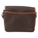 CELINE Macadam Canvas Shoulder Bag PVC Leather Brown Gold Auth ka209-2