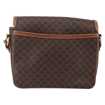 CELINE Macadam Canvas Shoulder Bag PVC Leather Brown Gold Auth ka209 - 0