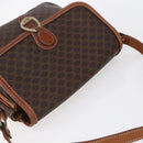 CELINE Macadam Canvas Shoulder Bag PVC Leather Brown Gold Auth ka209-6