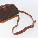 CELINE Macadam Canvas Shoulder Bag PVC Leather Brown Gold Auth ka209-7