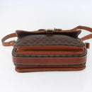 CELINE Macadam Canvas Shoulder Bag PVC Leather Brown Gold Auth ka209-5