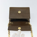 Salvatore Ferragamo Vara Ribbon Chain Bag Leather Brown Gold Auth ka2095-10