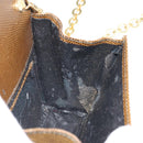 Salvatore Ferragamo Vara Ribbon Chain Bag Leather Brown Gold Auth ka2095-18