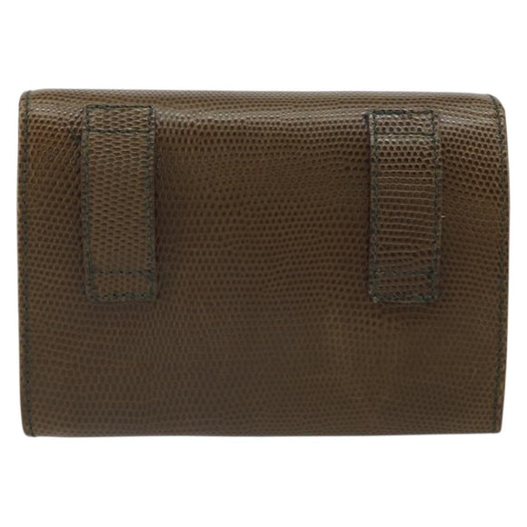Salvatore Ferragamo Vara Ribbon Chain Bag Leather Brown Gold Auth ka2095